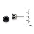 thumbnail image 3 of Stainless Steel Polished 9mm Black Round CZ Stud Post Earrings, 3 of 7