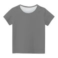 thumbnail image 5 of AJTQTH Tops for Kids Girls Boys Summer Casual Comfy Solid Color Lightweight Clothes Outfits Short-Sleeved Crewneck Tees Tshirts Shirts Blouses Gray 3 Years, 5 of 5