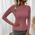 thumbnail image 2 of MESSUEN Crew Neck Sweater for Women Ribbed Long Sleeve Tops for Women Pull Over Sweaters Womens Sleeveless Tees for Women Basic Tees for Women Blouses for Women Casual Hot Pink XL, 2 of 3