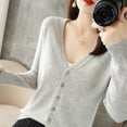 thumbnail image 7 of New V-Neck Temperament Small Fragrant Wind Women Loose Sweater Sweater All Sweater Coat Special Offer Cardigan ZHI D035, 7 of 7