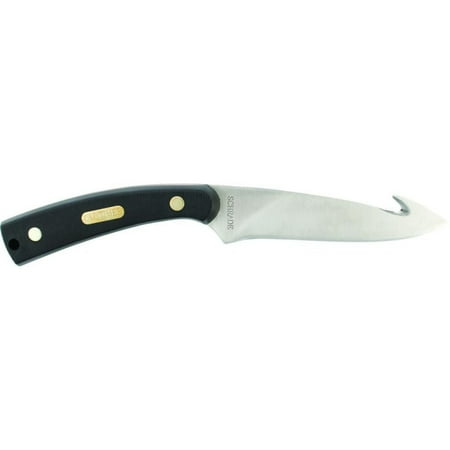 Old Timer Gut Hook Skinner, Stainless Steel Blade and Black Slab Handle