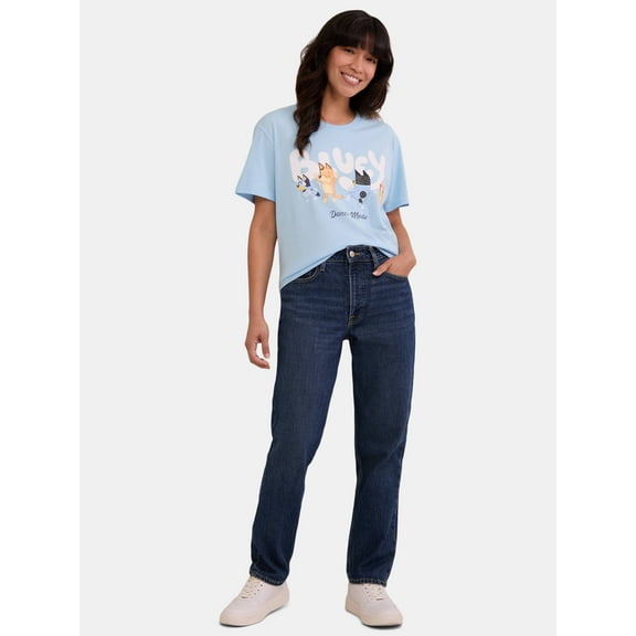 Bluey Women's Graphic Tee with Short Sleeves, Sizes XXS-XXL