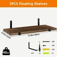 thumbnail image 2 of Fairy Floating Shelves, Rustic Wood Wall Storage Shelves Set of 5, 15.7in x 4.7in x 0.6in, Dark Carbonized Black, 2 of 6
