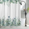 thumbnail image 2 of Green Eucalyptus Leaves Fabric Shower Curtain Watercolor Spring Plant Washable Shower Curtains for Bathroom, Waterproof Bath Curtain with Hooks Home Decor 72x72in, 2 of 8