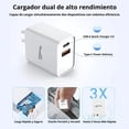 thumbnail image 5 of Taobox Cargador Puerto USB-C y USB-A de Pared 38W, con Cable USB-C a USB-C Incluido, Adaptador de Ca, 5 of 5