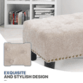 thumbnail image 6 of MoNiBloom Footstool Ottoman with Padded Seat, Modern Cotton-linen Footrest, Rectangular Seat Stool, Sandy Beige, 6 of 9