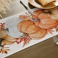 thumbnail image 4 of Fall Table Runner - 13 X 36 Inch - Orange Pumpkin Leaves Thanksgiving Autumn Kitchen Dining Table Decor, Farmhouse Style Home Decoration for Dining, Party, Holiday, 4 of 6