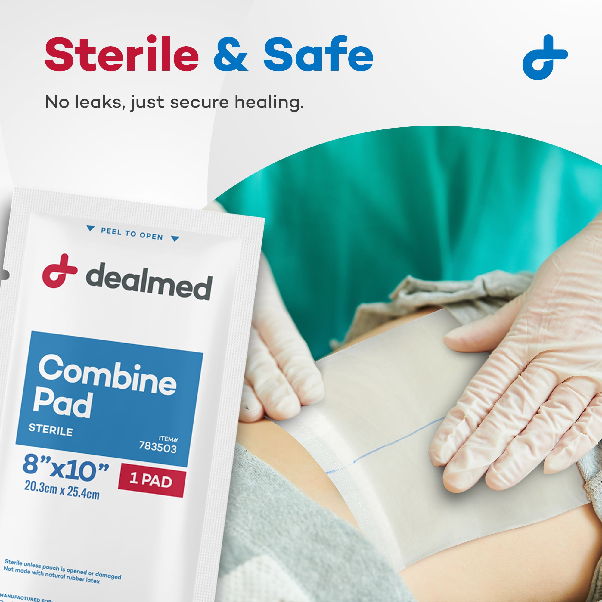 Dealmed Abdominal Combine Pads | Individually Wrapped, Absorbent, Latex-Free, Non Adherent | Abdominal Pads for Wound Care, Drainage, First Aid Kit | Sterile ABD Pads 8x10 in | 24/Box (Case of 15)