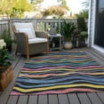 thumbnail image 6 of Addison Rugs Chantille Indoor/Outdoor Transitional Stripes Black Washable Rectangle Rug, 10' x 14', 6 of 6