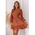 thumbnail image 2 of ABPHQTO Vestido con volantes y manga farol fruncido para mujer, 2 of 5