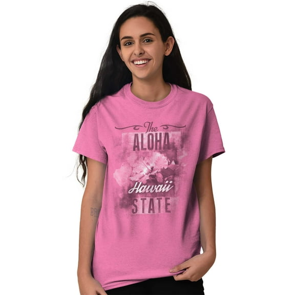 Hawaii Cute State Flower Souvenir Women's Graphic T Shirt Tees Brisco Brands S