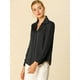 thumbnail image 4 of Camisa de trabajo de manga larga con blusa elegante con cuello en V de oficina para mujer Negro L INSPIRE CHIC Camisa, 4 of 6