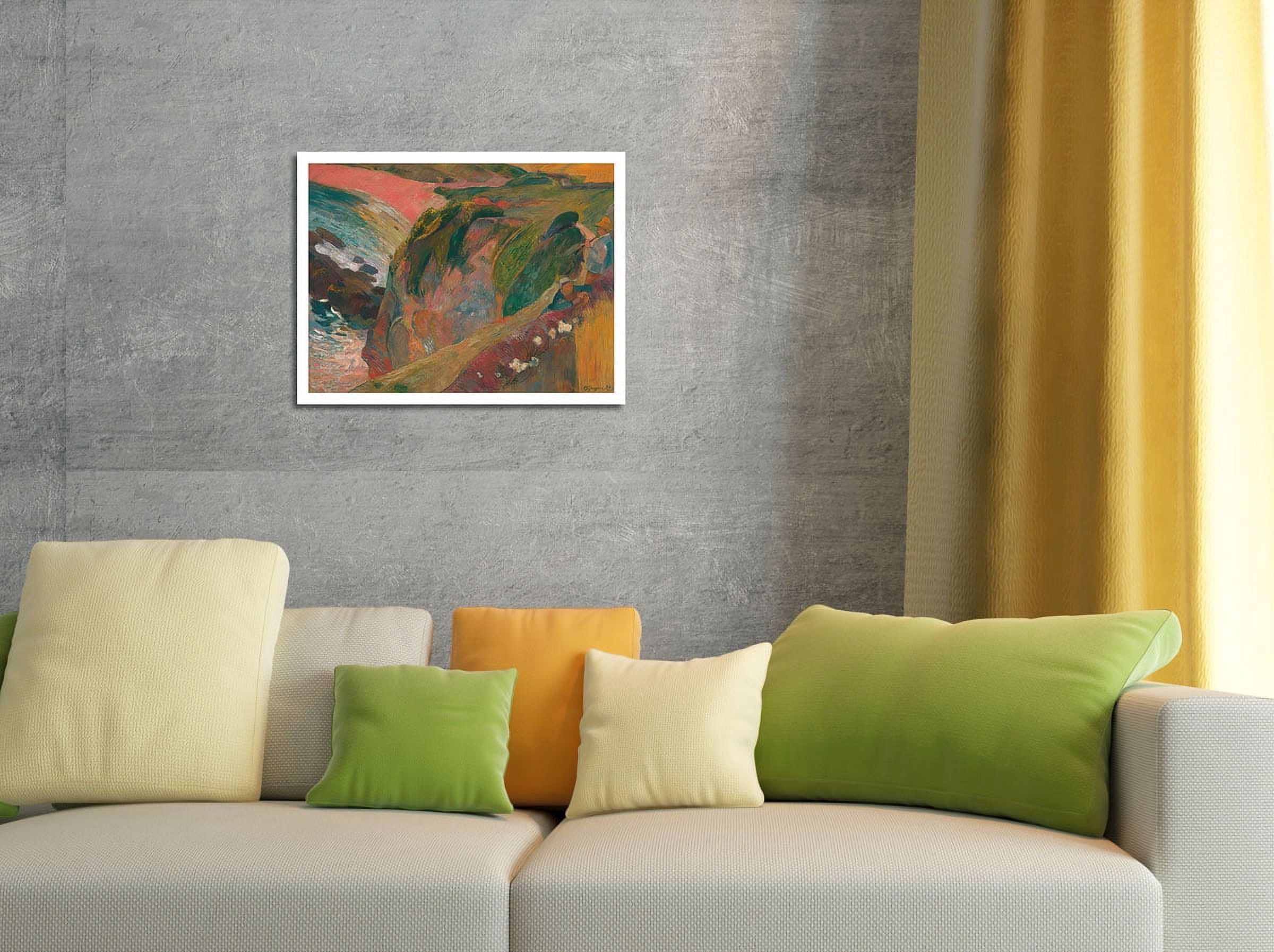 The Flageolet (Flute) Player on the Cliff - Le Pouldu France - From an Original Color Painting by Paul Gauguin c.1889 - Fine Art Matte Paper Print (Unframed) 16x20in