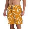 thumbnail image 2 of Kdxio Autumn Orange Wheat Pattern Mens Casual Shorts - Drawstring Summer Beach Sports Shorts for Men, 2 of 5