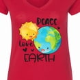 thumbnail image 4 of Inktastic Earth Day Peace Love Earth Women's V-Neck T-Shirt, 4 of 5