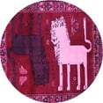 thumbnail image 1 of Ahgly Company Indoor Round Animal Pink Traditional Area Rugs, 5' Round, 1 of 4