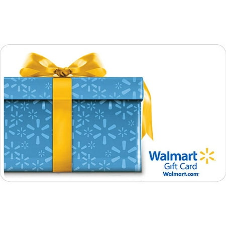 Blue Present with Yellow Ribbon Gift Card