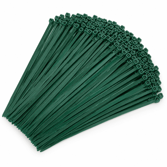 4 inch 3mm Dark Green Nylon Garden Cable Zip Ties Self Locking Cable Ties Twist Ties, Multi-Purpose Cable Tie