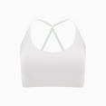thumbnail image 5 of DuoJiaJ Women V Neck Sports Bras CrissCross Strappy Wirefree Padded Low Impact Yoga Gym Bra Workout Crop Tops Bras for Women White, 5 of 5