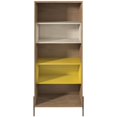thumbnail image 3 of Manhattan Comfort Joy 5 Shelf Bookcase in Yellow and Brown, 3 of 10