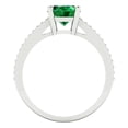 thumbnail image 4 of 2.32 ct Oval Cut Simulated Emerald Solitaire with Simulated Diamond Accents 18K White Gold Womens Engagement Ring, 4 of 5