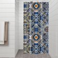 thumbnail image 2 of Blue Ethnic Geometric Patchwork Pattern Shower Curtain 36"x72" ,Bathroom Decorative Shower Curtains Set with 12 Hooks,Modern Waterproof Washable Shower Curtain, 2 of 6