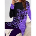 thumbnail image 3 of Nyfairy Women's Print Floral 2 Piece Set Long Sleeve Top Pants Outfit, 3 of 4