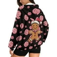 thumbnail image 2 of COEQINE Oversized Long Sleeve Casual Wear Fashion Sweatshirts Y2K Jacket with Pockets Cookies and Candy Black Print Women's Full Zip Up Hoodie Sweater, XS, 2 of 7