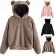 thumbnail image 2 of 2023 suéter cálido con capucha con orejas de conejo de peluche nuevo otoño e invierno transfronterizo europeo y americano, 2 of 3