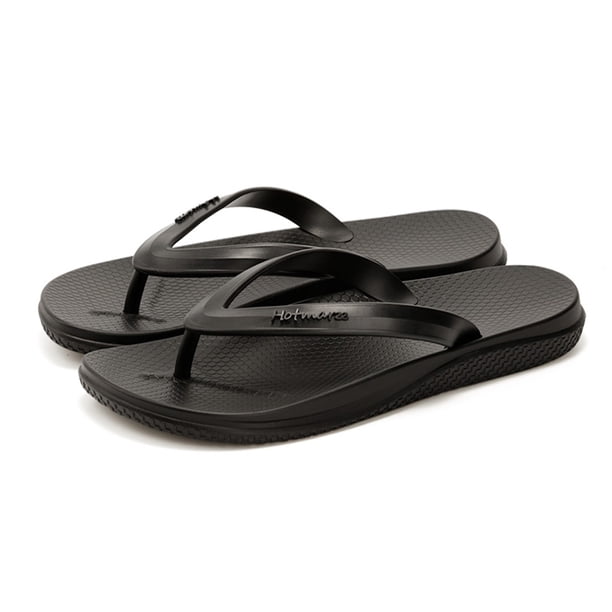 Sandalias Playa PVC Sport Thong Flip Men para Negro/exterior (39)
