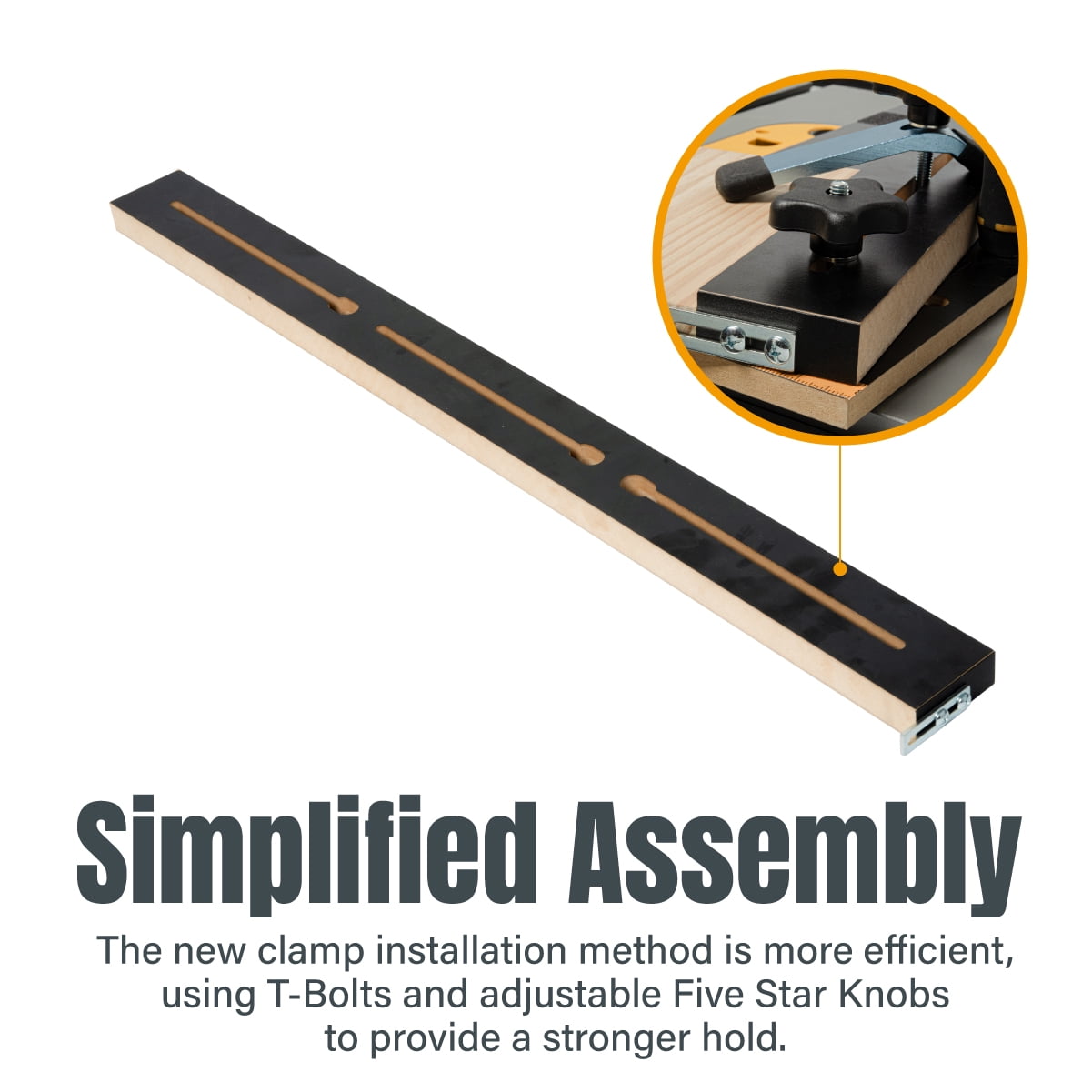 POWERTEC Taper/Straight Line Jig for Table Saws with 3/4” Wide by 3/8” Deep Miter Slot (71395)
