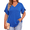 Blue, variant on Plus Size Blouses for Women V Neck Short Petal Sleeve Tunic Tops Casual Summer Floral Shirts