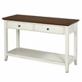 thumbnail image 3 of TMS Charleston Rectangular Two-Tone Wood Sofa Table, Chestnut Brown and Off-White Finish, 3 of 4