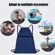 thumbnail image 4 of Mochila deportiva impermeable con cordón y bolsillo pequeño - Bolsa ligera de tela Oxford para guardar artículos esenciales de gimnasio, viajes y fitness Aestivo | Azul marino | AESTIVO, 4 of 7