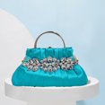 thumbnail image 1 of Bolso de mano de noche para mujer, cadena de diamantes de imitación, bandolera para fiesta de cóctel (azul), 1 of 5