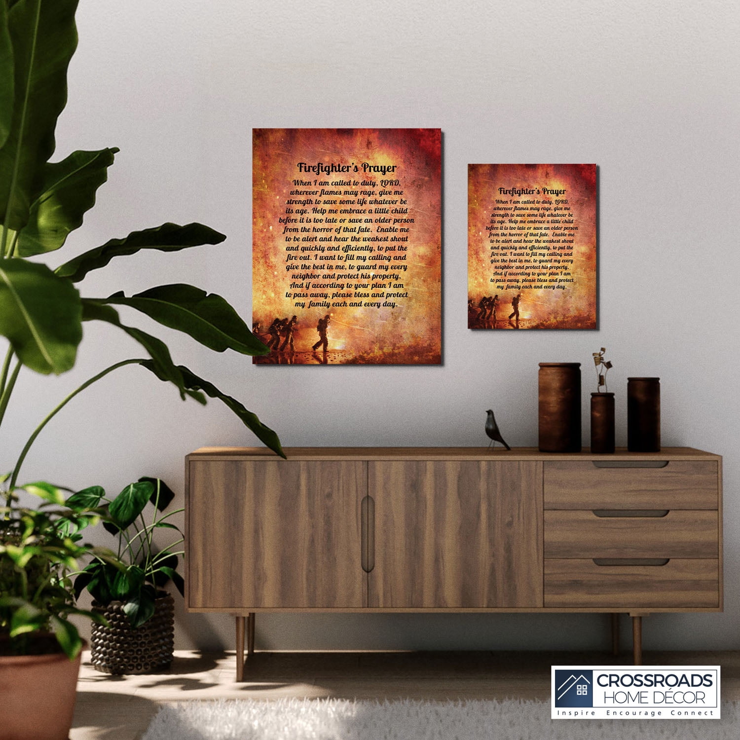 Firefighter Prayer Canvas Print, Firefighter Gifts For Men, Firefighter Decor, Ready To Hang for Living Room Home Wall Decor 11x14