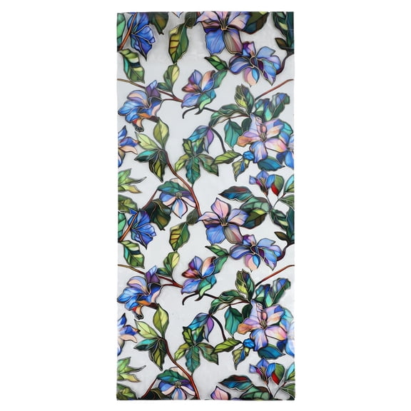 yaaqii 43x100/200cm Colorful Static Window Film: Removable Floral Privacy Decor