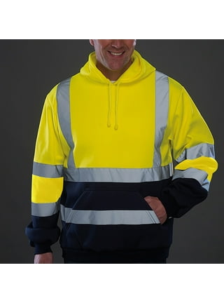VEKDONE 2023 Clearance Safety Reflective Jacket for Men High Visibility  Work Reflective Construction Jackets Waterproof Hoodie with Pocket 