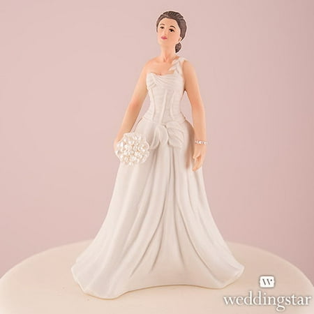 - Weddingstar 9697 Contemporary Vintage Bride and Groom Porcelain Figurine Wedding Cake Topper, Bride