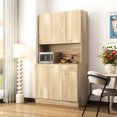thumbnail image 2 of 70.87" Wardrobe with Drawer and Shelf | Bedroom Storage, Rich Textured Veneer, 2 of 6