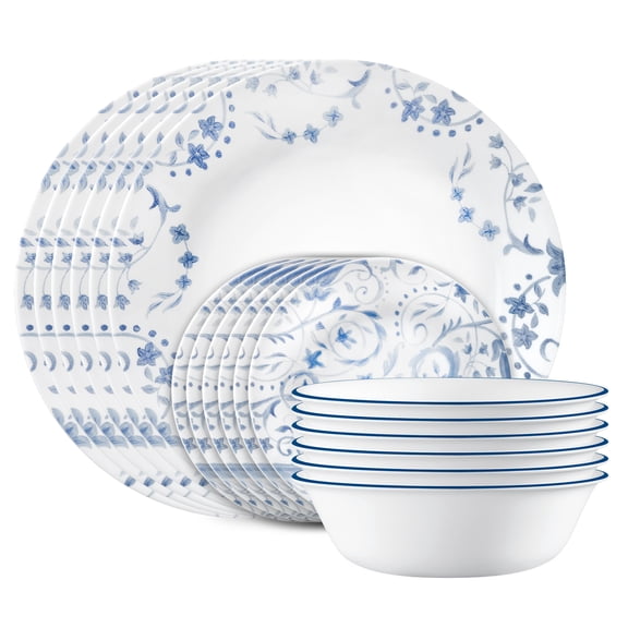 Corelle Darlington 18-Piece Glass Dinnerware Set (Service for 6)