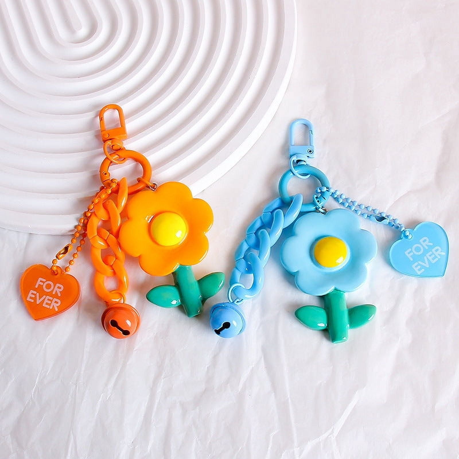 Resin Flower Key Ring Girl Heart Hanging Ornament