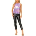 thumbnail image 2 of INSPIRE CHIC Women's Halloween Holographic Shiny Shirt Party Disco Metallic Tank Top for Women XS Light Purple, 2 of 6