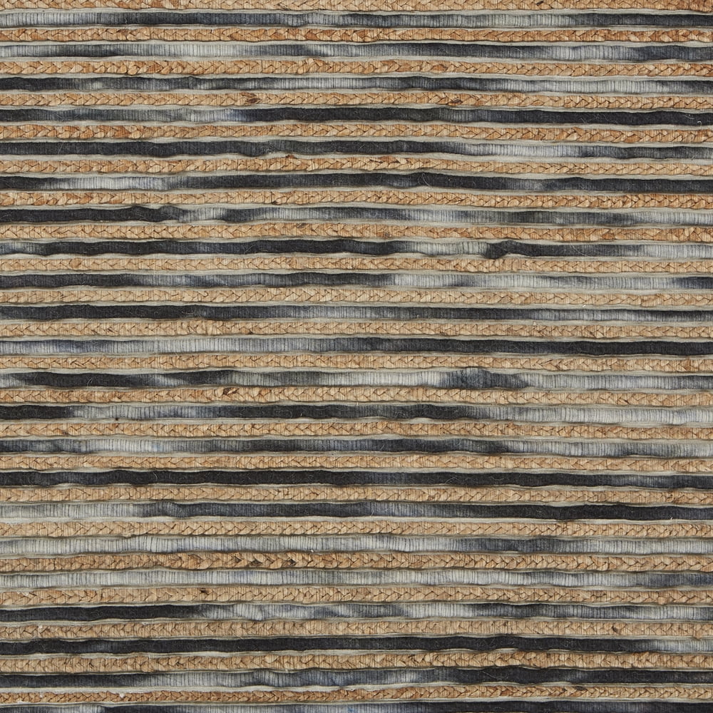 Ox Bay Topanga Braided Jute Charcoal 9 Feet x 12 Feet Striped Area Rug