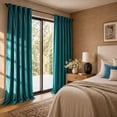 thumbnail image 4 of Half Price Drapes Deep Sea Teal Heritage Plush Velvet Room Darkening Curtains (1 Panel), 50W X 84L, 4 of 11
