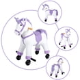 thumbnail image 4 of Kinbor Kids Ride on Rocking Plush Toy Walking Horse W/ Wheels & Neigh Sound, White, 4 of 8