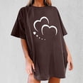 thumbnail image 2 of Blouses à Manches Courtes pour Femmes Mode Femme Uni Col Rond Imprimé T-Shirt à Manches Courtes Impression Blouse Ample Hauts Femmes Hauts à Manches Courtes Hauts à Manches Courtes pour Femmes, 2 of 5