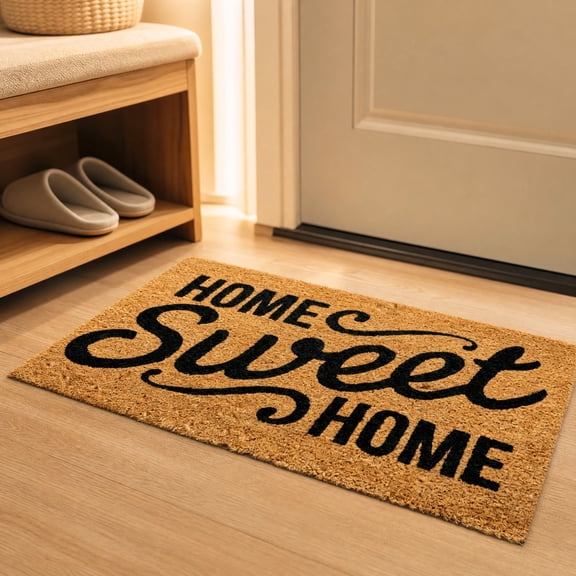 Home Sweet Home Polyester Doormat, Non Slip Outdoor Entryway Rug,Dirt Trapping Weather Resistant Front Door Mat for Porch Bathroom Farmhouse Home Decor