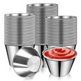 thumbnail image 1 of 50 Pcs Coupes à Sauce en Métal 25 Oz Ramequins Coupes à Sauce en Acier Inoxydable Réutilisables Contenant à Condiments en Métal, 1 of 5