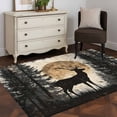thumbnail image 3 of Deer Area Rugs 4x6 ft Elk Silhouette Forest Vintage Washable Rug Non Slip Indoor Carpet Absorbent Floor Mat for Living Room Bedroom Dining Room, 3 of 9